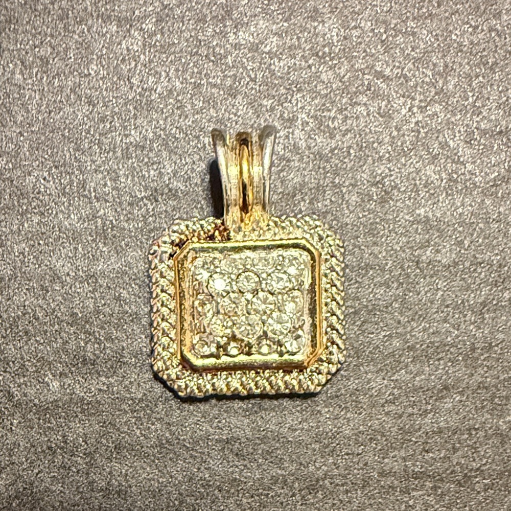 Avon Gold and Silver Square Pendant